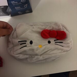Hello Kitty Plush Sleep Mask in White and Red